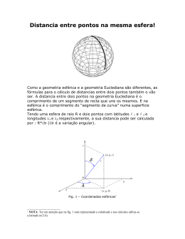 Distancia entre pontos na mesma esfera