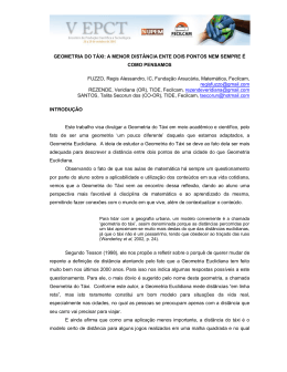 GEOMETRIA DO T&Aacute;XI: A MENOR DIST&Acirc;NCIA ENTE