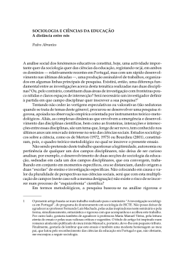 SOCIOLOGIA E CIÊNCIAS DA EDUCAÇÃO A distância entre nós