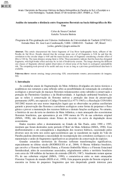 An&aacute;lise do tamanho e dist&acirc;ncia entre fragmentos florestais na bacia