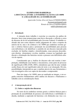 A DIST&Acirc;NCIA ENTRE A INTERPRETA&Ccedil;&Atilde;O DA LEI 10098 E A