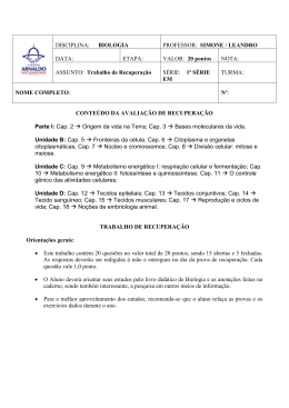 DISCIPLINA: BIOLOGIA PROFESSOR: SIMONE / LEANDRO DATA