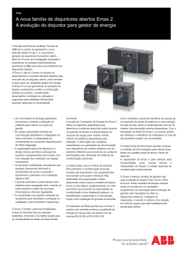 A nova fam&iacute;lia de disjuntores abertos Emax 2 A