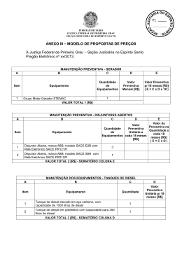 ANEXO III - FORMUL&Aacute;RIO DE PROPOSTA