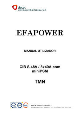 Manual Utilizador EFAPOWER CIB S 48V / 8x40A com miniPSM