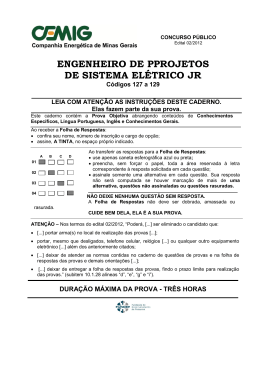 ENGENHEIRO DE PROJETOS DE SISTEMA ELETRICO JR