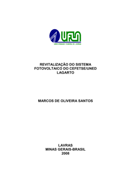 revitaliza&ccedil;&atilde;o do sistema fotovoltaico do cefetse/uned