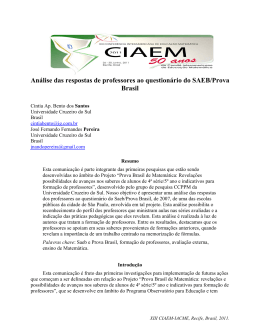 An&aacute;lise das respostas de professores ao question&aacute;rio do SAEB