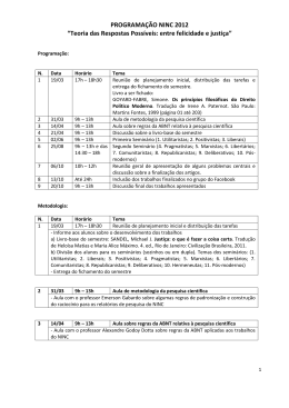 PROGRAMAÇÃO NINC 2012 “Teoria das Respostas Possíveis