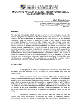 Impugna&ccedil;&atilde;o ao valor da causa - ABDPC