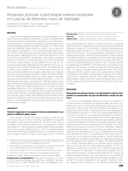 Respostas posturais &agrave; perturba&ccedil;&atilde;o externa inesperada em