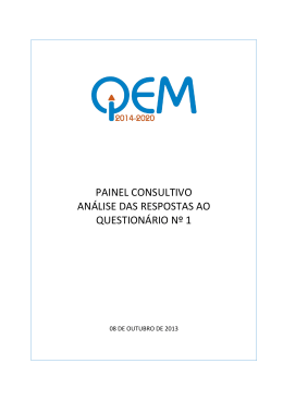 PAINEL CONSULTIVO AN&Aacute;LISE DAS RESPOSTAS AO