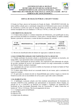 Veja Edital - Portal da Sa&uacute;de do Estado do Piau&iacute;