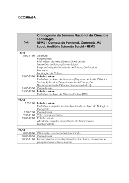 Programa&ccedil;&atilde;o Semana Nacional de Ci&ecirc;ncia e Tecnologia