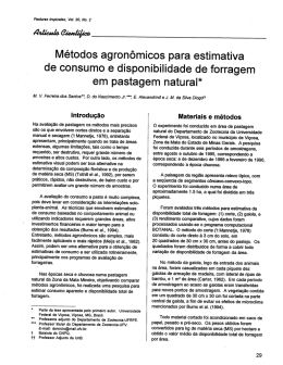 Métodos agronômicos para estimativa de consumo e