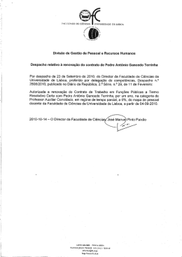 Divis&atilde;o de Gest&atilde;o de Pessoal e Recursos Humanos Despacho