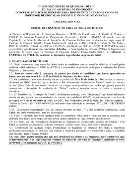 DIVIS&Atilde;O DE GEST&Atilde;O DE QUADROS &ndash; DERH-1 EDITAL DE