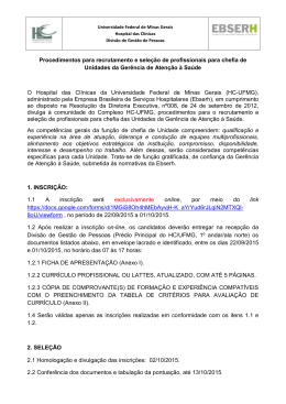Edital - Medicina - Universidade Federal de Minas Gerais