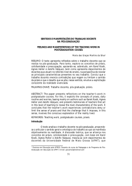 sentidos e manifestações do trabalho docente na pós