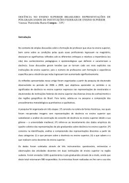 DOC&Ecirc;NCIA NO ENSINO SUPERIOR BRASILEIRO