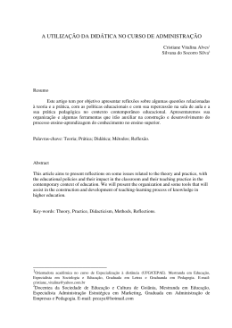 a utiliza&ccedil;&atilde;o da did&aacute;tica no curso de administra&ccedil;&atilde;o
