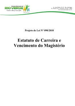 minuta da reorganizacao do estatuto e plano de carreira, vencim