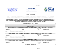 Resultado Definitivo da 1&ordf; Etapa