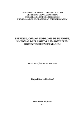 estresse, coping, síndrome de burnout, sintomas