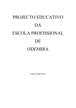 PROJECTO EDUCATIVO DA ESCOLA PROFISSIONAL DE ODEMIRA