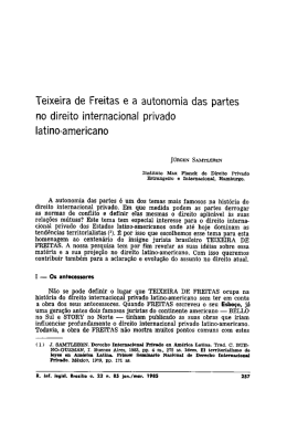 Teixeira de Freitas e a autonomia das partes no direito internacional