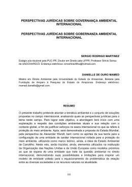 perspectivas jur&iacute;dicas sobre governan&ccedil;a ambiental internacional