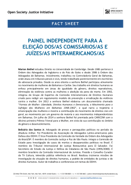 painel independente para a eleição dos/as comissários/as e juízes