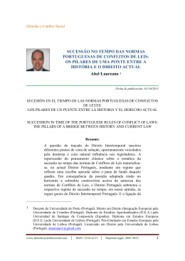 sucessão no tempo das normas portuguesas de conflitos de leis
