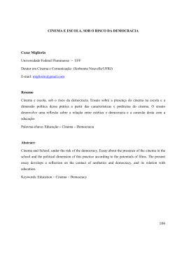 104 CINEMA E ESCOLA, SOB O RISCO DA DEMOCRACIA