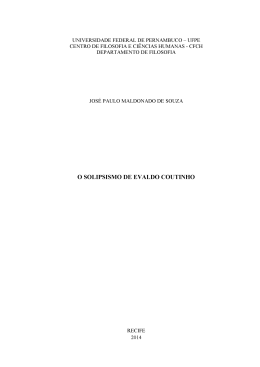 O SOLIPSISMO DE EVALDO COUTINHO