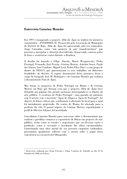 Entrevista a Catarina Mour&atilde;o