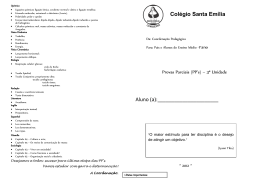 PP 3&ordm; Unidade - Alunos 1&ordm; Ano