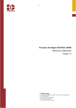 Processo de Viagem DATASUL GENS Manual do Colaborador