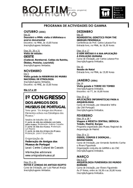 Veja o Programa de Actividades do GAMNA