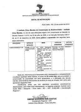 Edital de Notificação - 20 de outubro de 2013