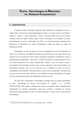 Ensino - Aprendizagem da Matemática em Ambiente