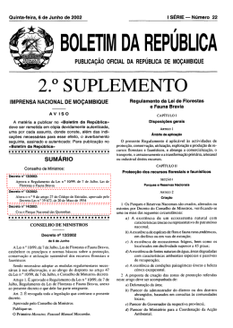 Regulamento da Lei de Florestas e Fauna Bravia