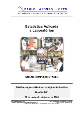 Estat&iacute;stica Aplicada a Laborat&oacute;rios - Notas Complementares