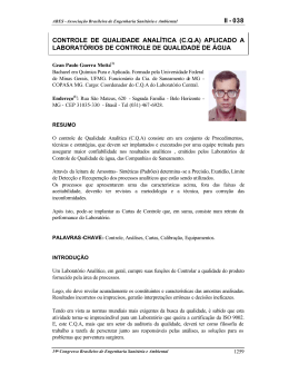 II - 038 CONTROLE DE QUALIDADE ANAL&Iacute;TICA (C.Q.A