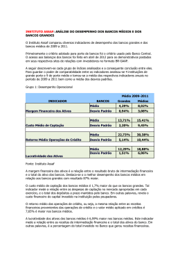 INSTITUTO ASSAF: AN&Aacute;LISE DO DESEMPENHO DOS BANCOS