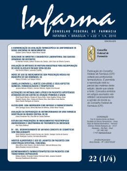 Infarma,v.22, n&ordm; 1/4, 2010 - Conselho Federal de Farm&aacute;cia