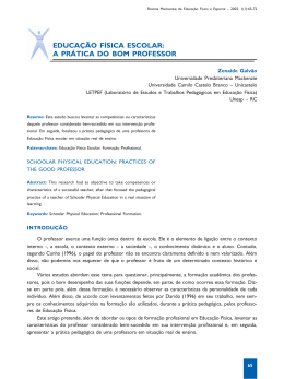 educação física escolar: a prática do bom professor