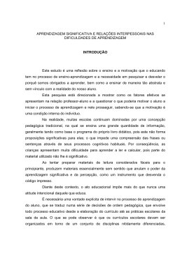 1 APRENDIZAGEM SIGNIFICATIVA E RELAÇÕES