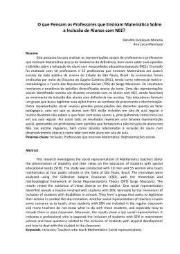 O que Pensam os Professores que Ensinam Matemática Sobre a