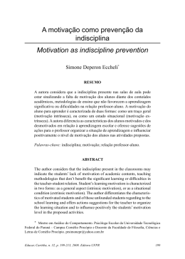 A motiva&ccedil;&atilde;o como preven&ccedil;&atilde;o da indisciplina Motivation as